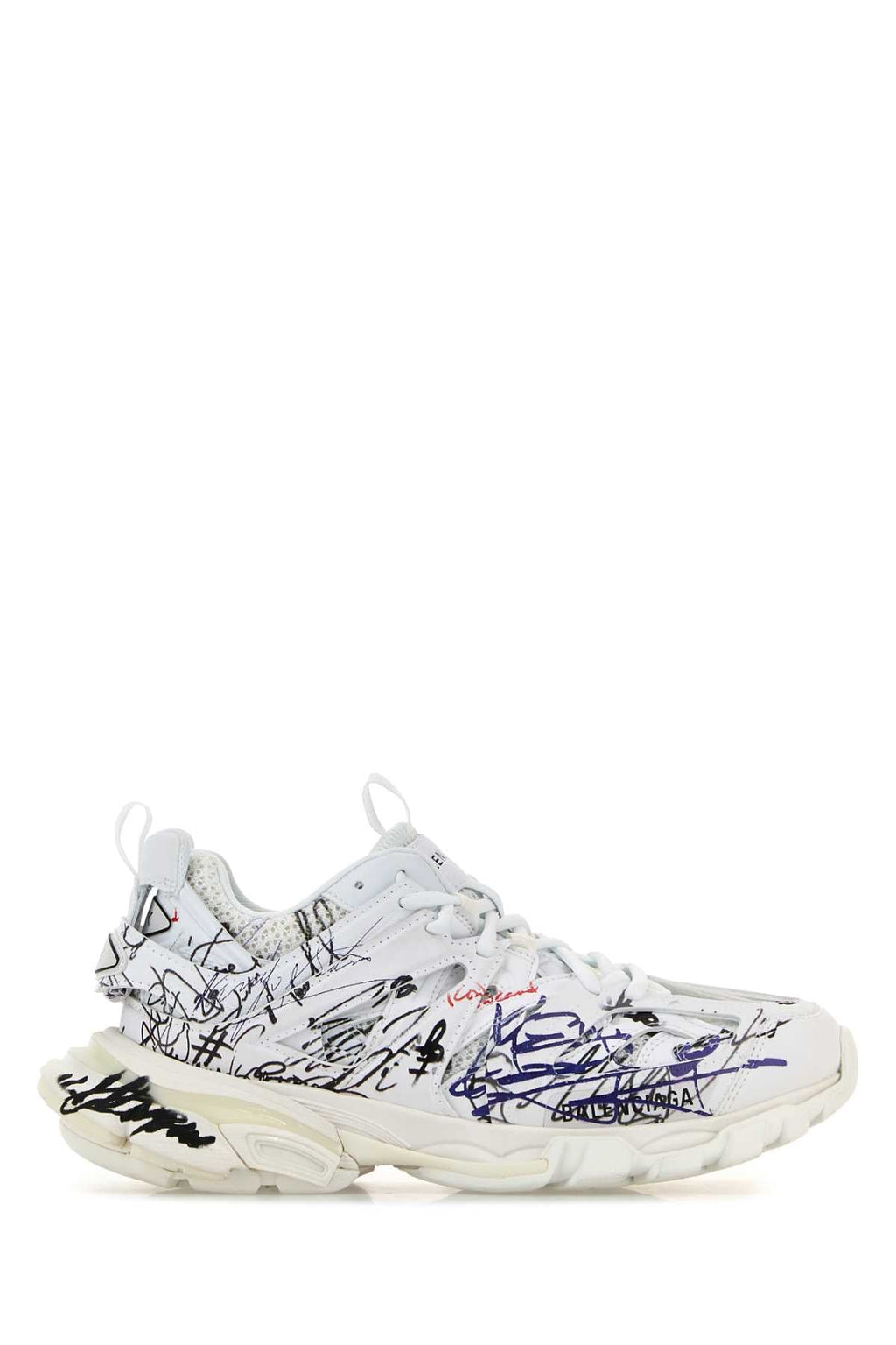 Balenciaga Women White Mesh And Rubber Track Sneakers