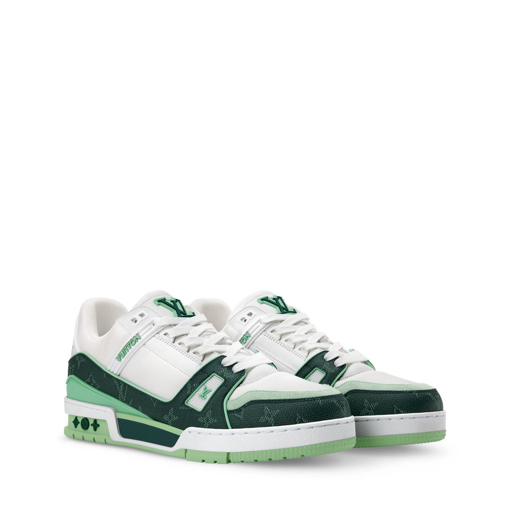 Louis Vuitton LV Trainer Green Monogram Leather Sneaker